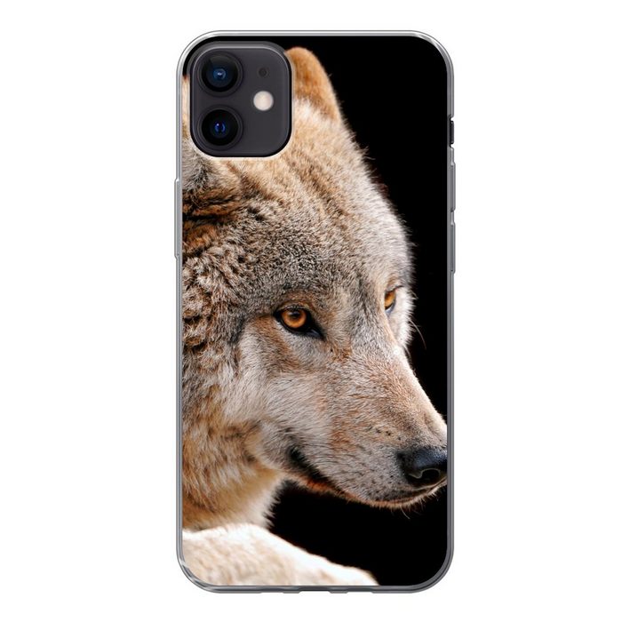 MuchoWow Handyhülle Brauner Wolf Handyhülle Apple iPhone 12 Mini Smartphone-Bumper Print Handy