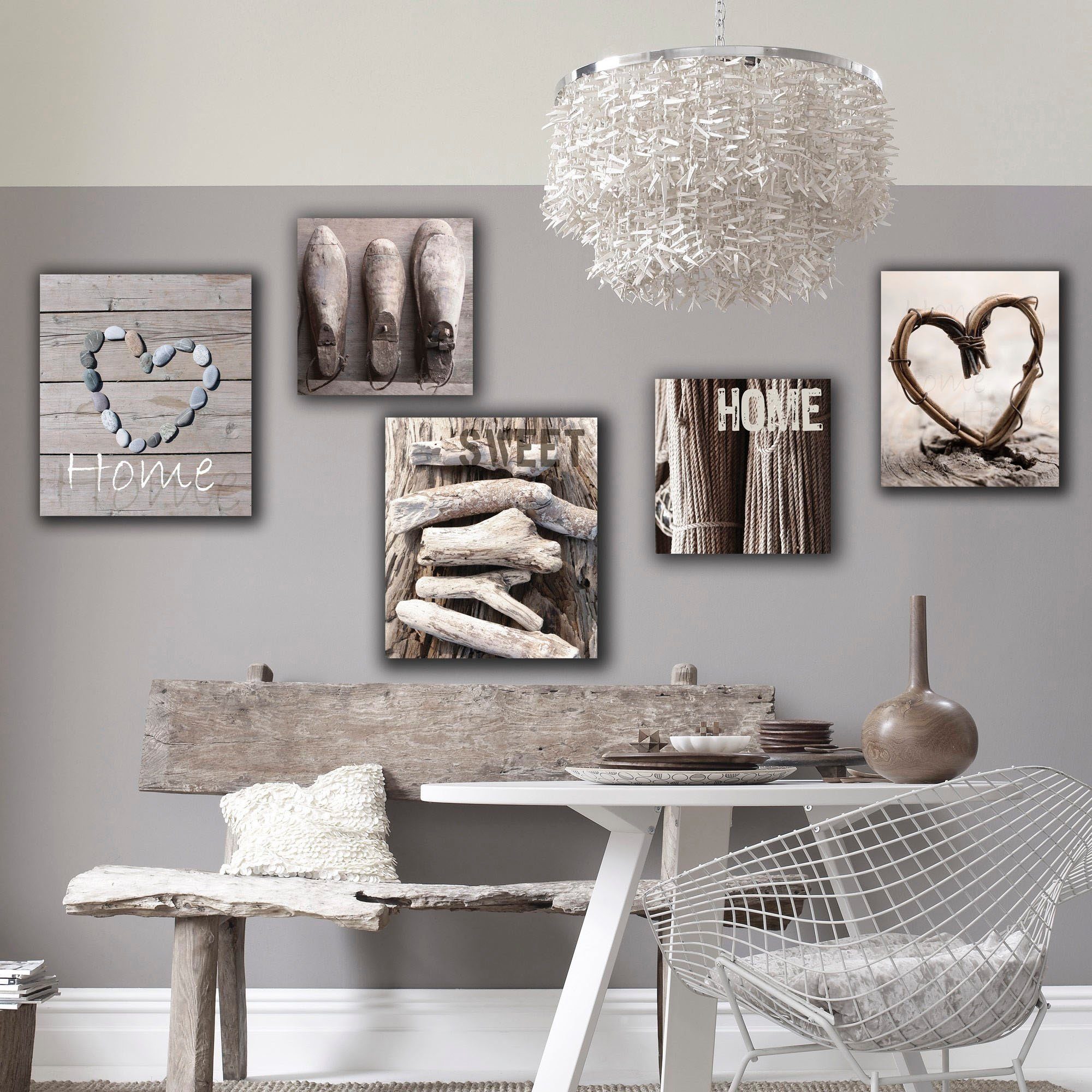 Art for the home Bild home sweet home, Art (5 St), Trautes Heim SET 5-teilig 80x60 cm