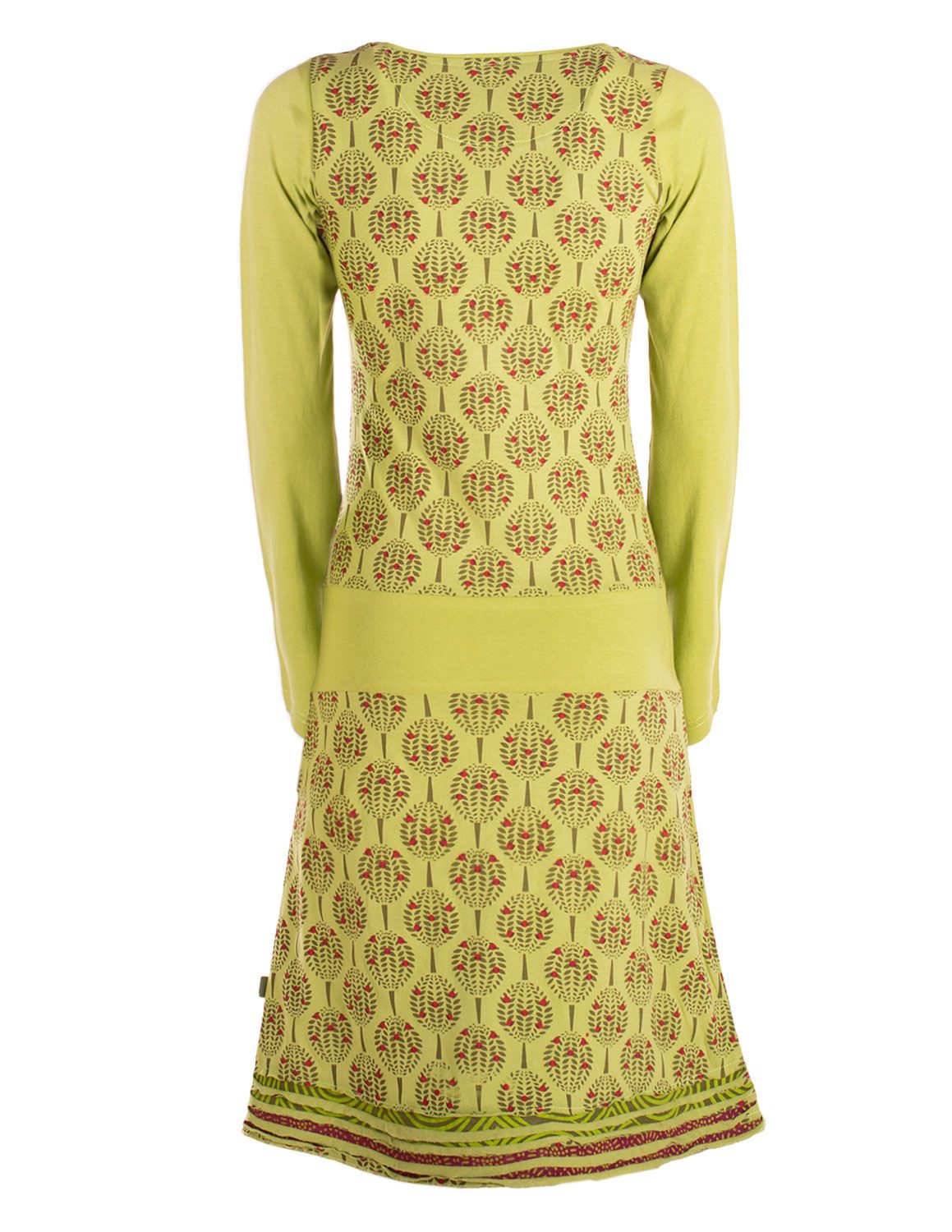 Vishes Jerseykleid Damen knielanges Kleid Baumwolle geometrisch A-Linie mit Taschen Alternative Bekleidung, Ethno, Hippie, Retro Style
