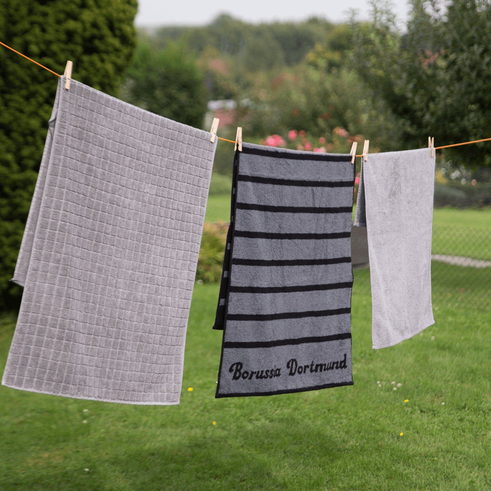 BVB Duschtuch BVB-Duschtuch mit Streifenmuster, Baumwolle (Set, 1-St), Stre günstig online kaufen