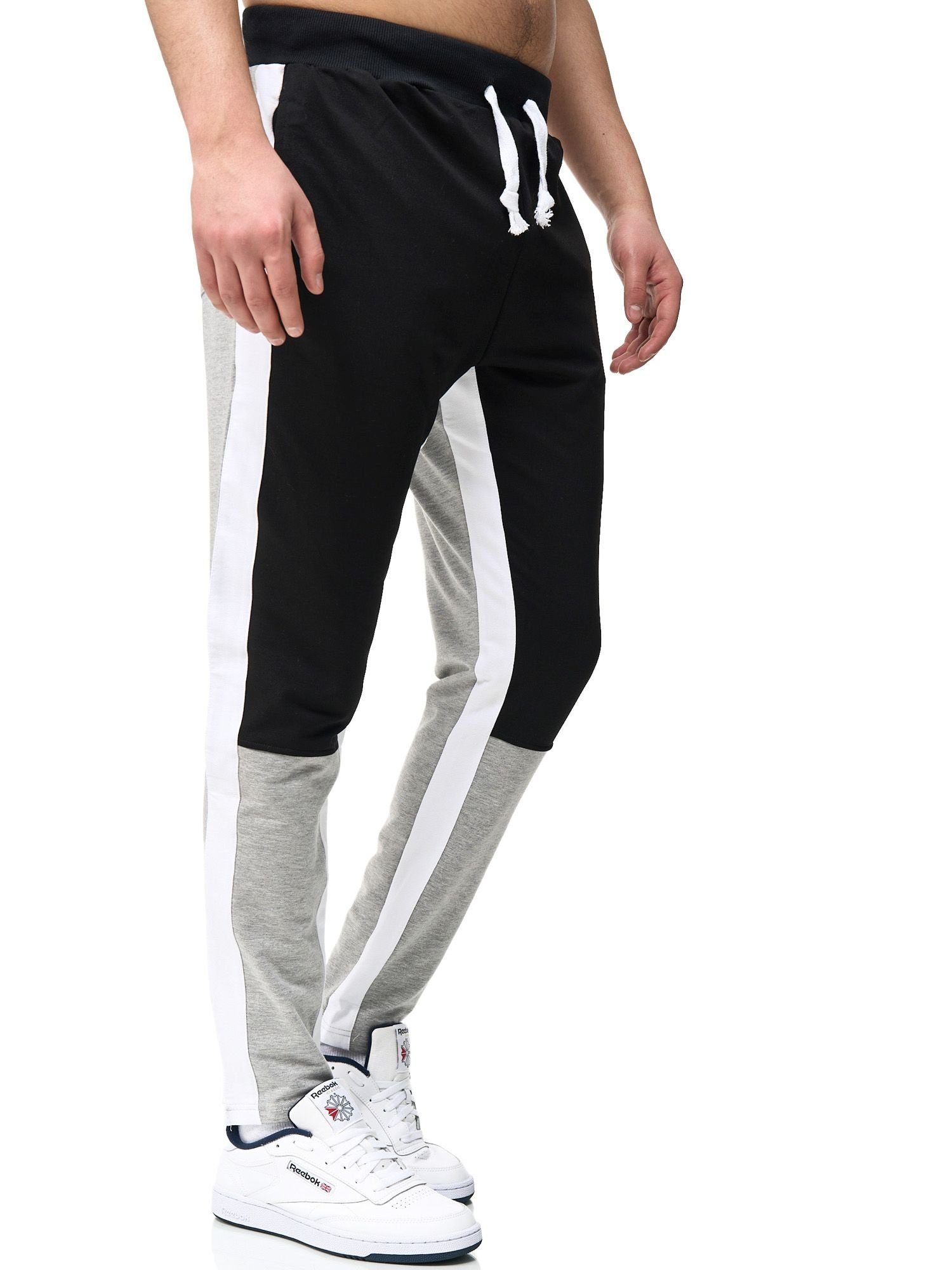 John Kayna Jogginghose Herren Jogginghose Sport hose Männer Trainingshose Stripe Sweatpants (Sporthose Trainingshose Sweatpants, 1-tlg) Fitness Freizeit Casual Grau