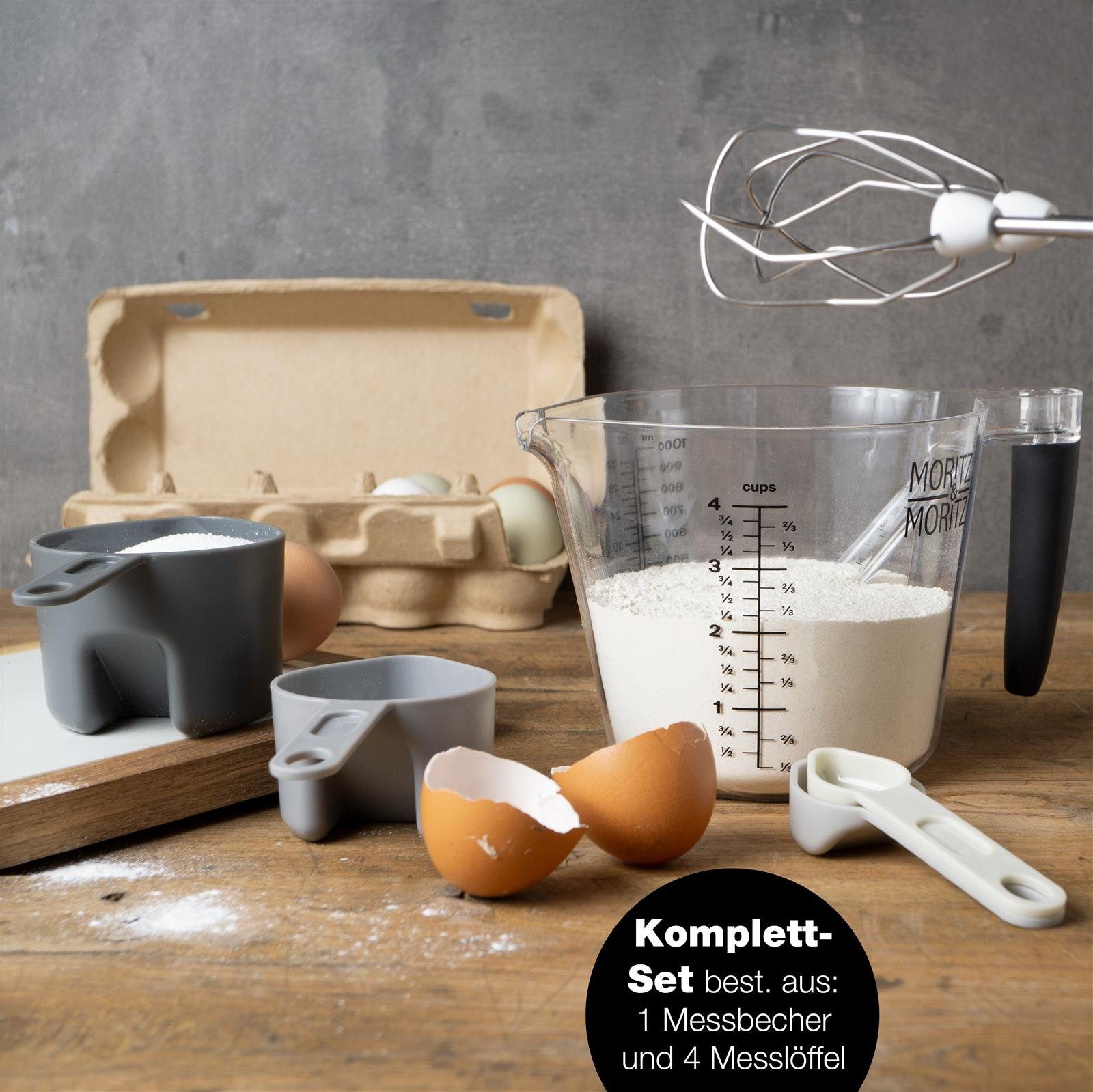 Moritz & Moritz Messbecher Moritz & Moritz Messbecher 1L, Kunststoff, (Set, 5-St)