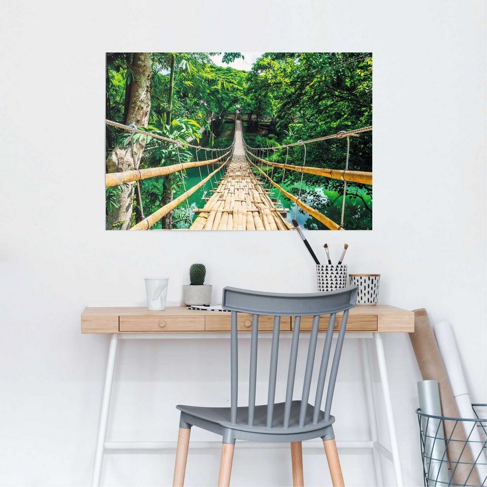 Reinders! Poster Dschungel Brücke, (1 St), Poster wird gerollt und sicher  verpackt an Sie versendet