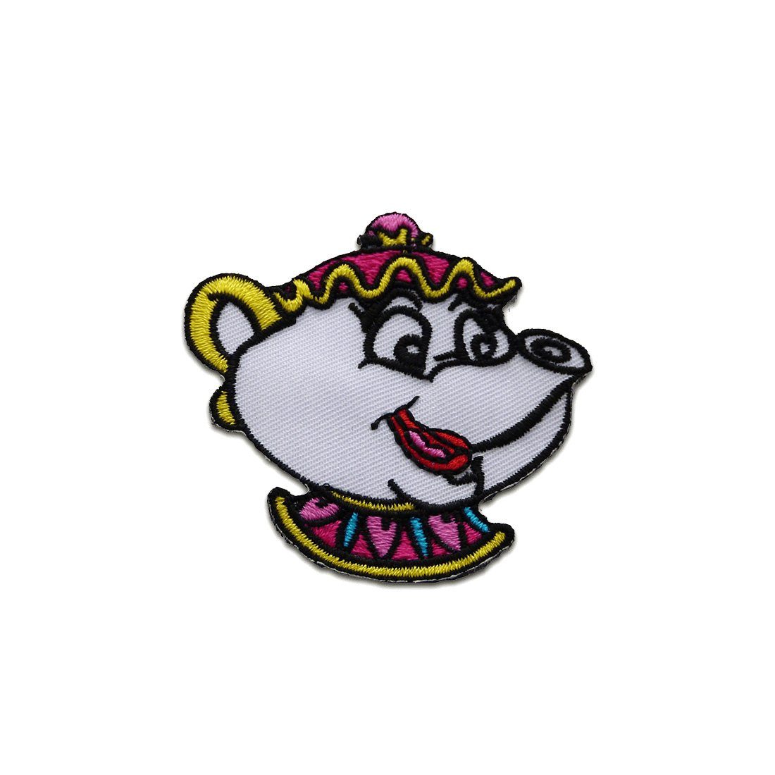 Disney Патч Bügelbild, Aufbügler, Applikationen, Patches, Flicken, zum aufbügeln, Polyester, Die Schöne und das Biest Pottine - Größe: 6,3 x 6,1 cm