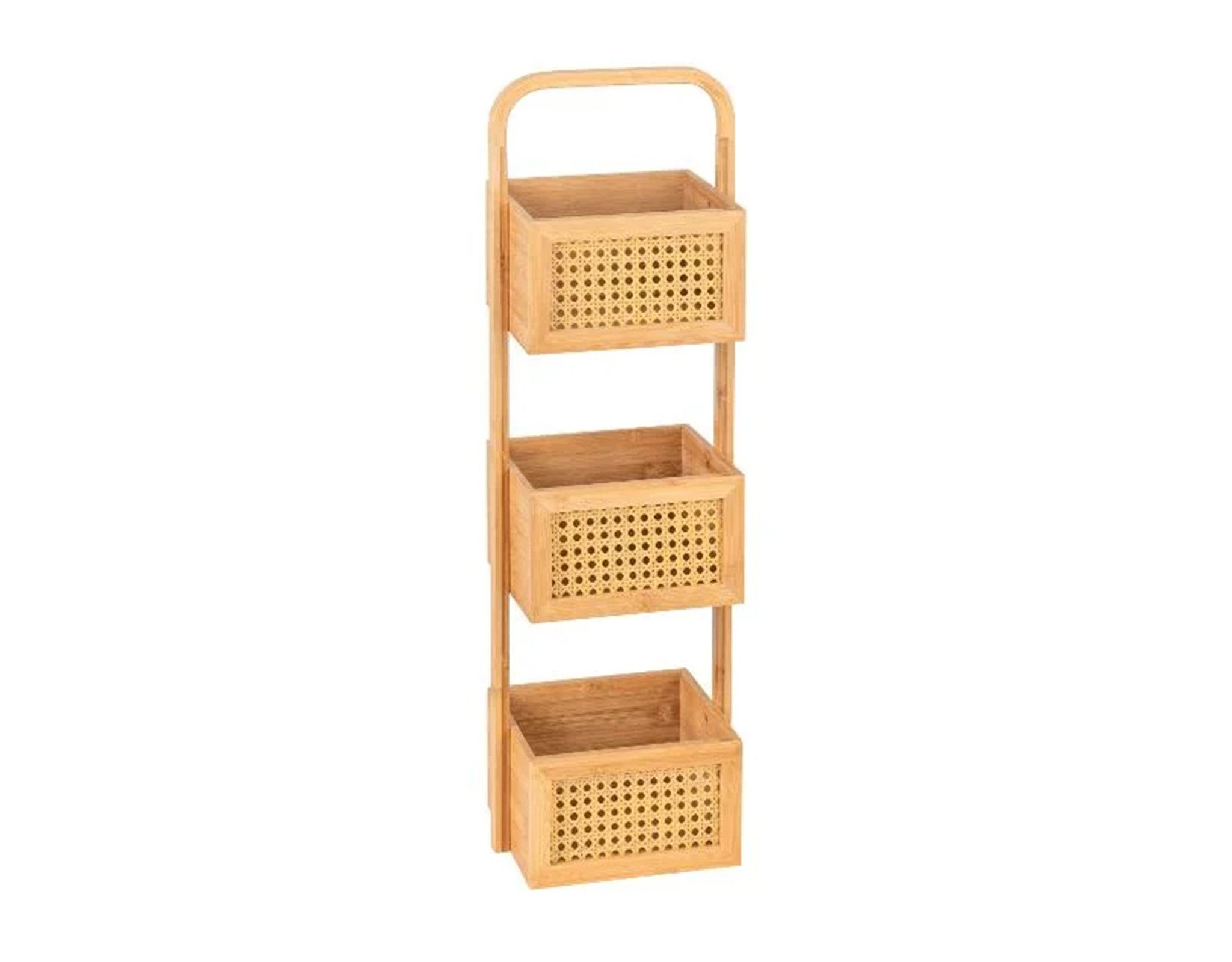 WENKO Badregal Bad Regal mit 3 Bambuskörben FSC Bambus Natur ca. 23 x 18,5 günstig online kaufen