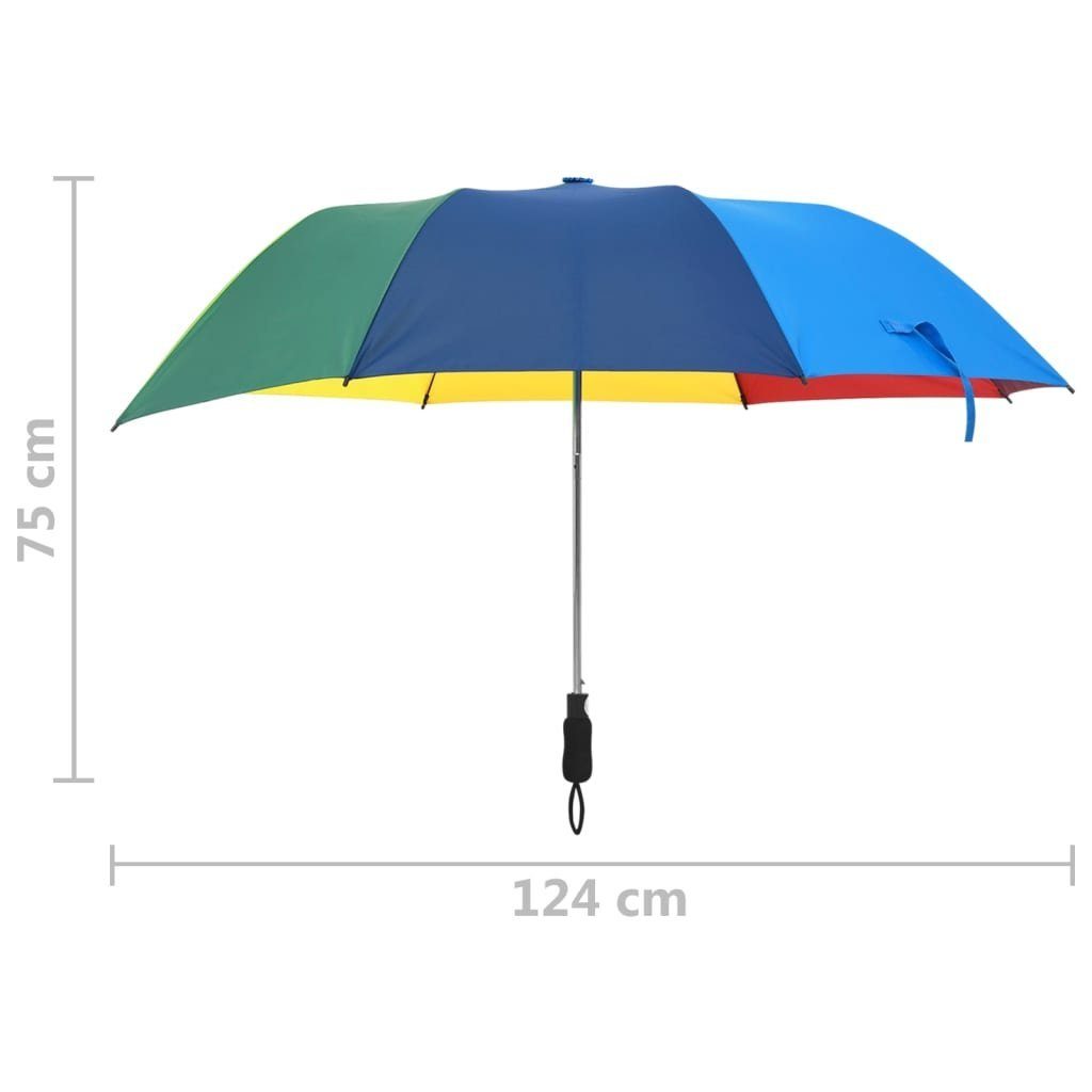vidaXL Faltbarer 124 Regenschirm Mehrfarbig Taschenregenschirm Automatisch cm