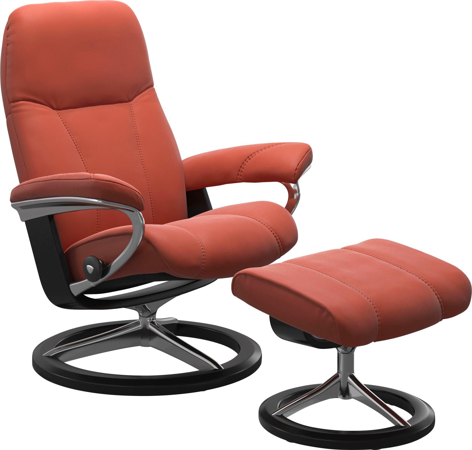 Stressless® Relaxsessel Consul (Set, Relaxsessel mit Hocker), mit Hocker, mit Signature Base, Größe S, Gestell Schwarz