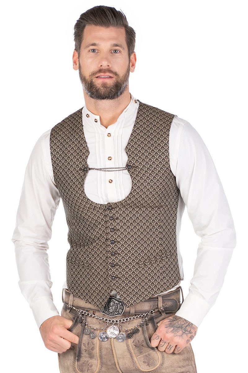 Hammerschmid Trachtenweste Trachtenweste - OLIVER - braun gemustert