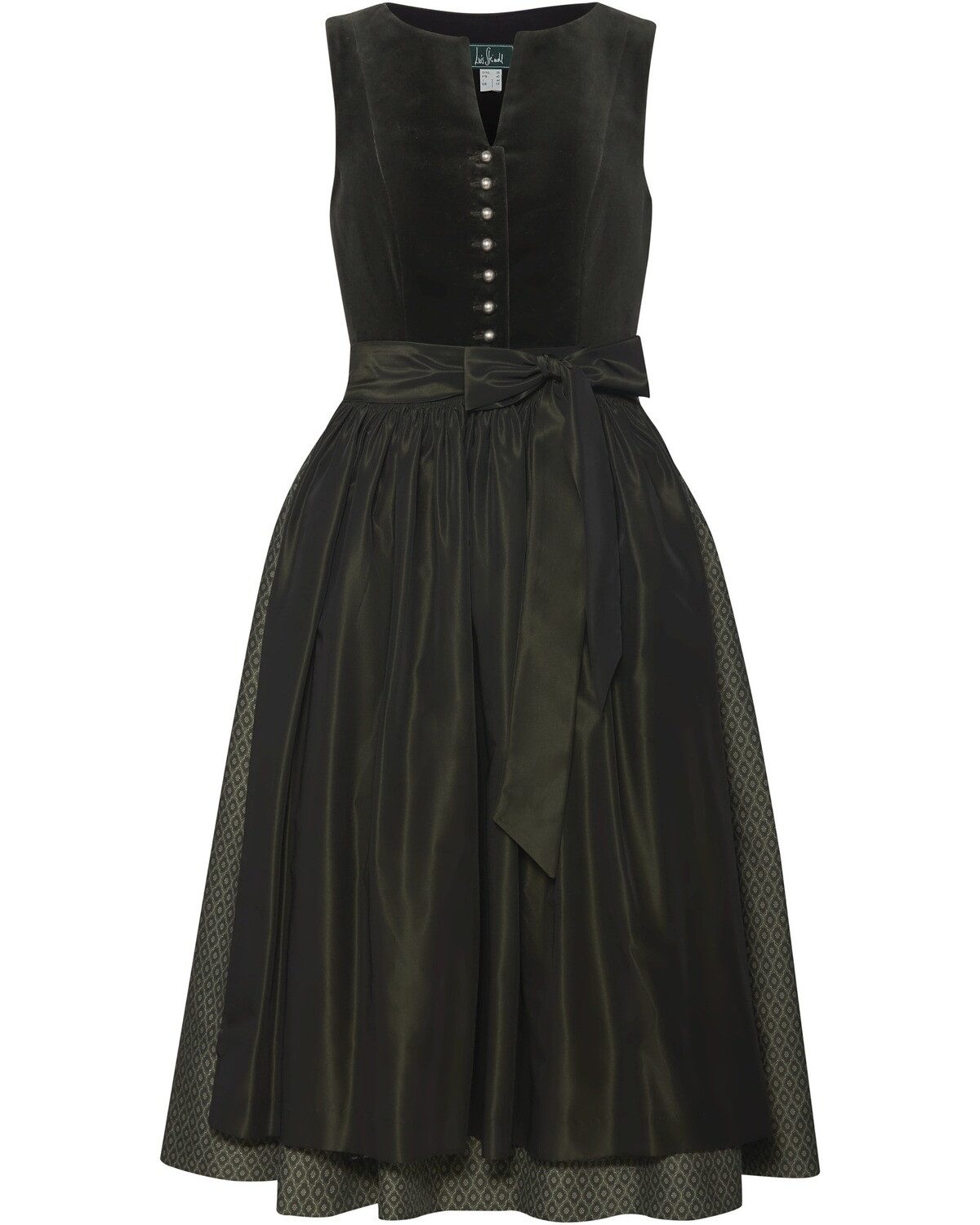 Dirndl Langes Samt-Dirndl mit Jacquard-Rock