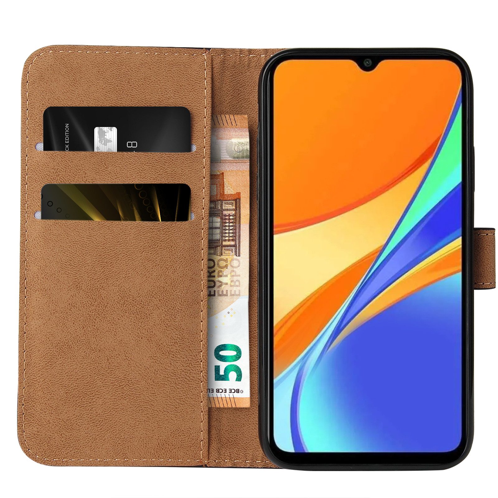 Tec-Expert Handyhülle Klapp Hülle für Xiaomi Redmi 9C 6.53 Zoll, 6.53, Flip Case für Xiaomi Redmi 9C