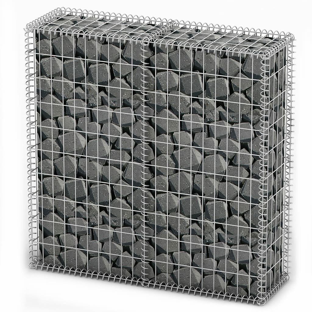 Gartenzaun Steinkorb Gabione mit Deckeln Verzinkter Draht 100×100×30 cm