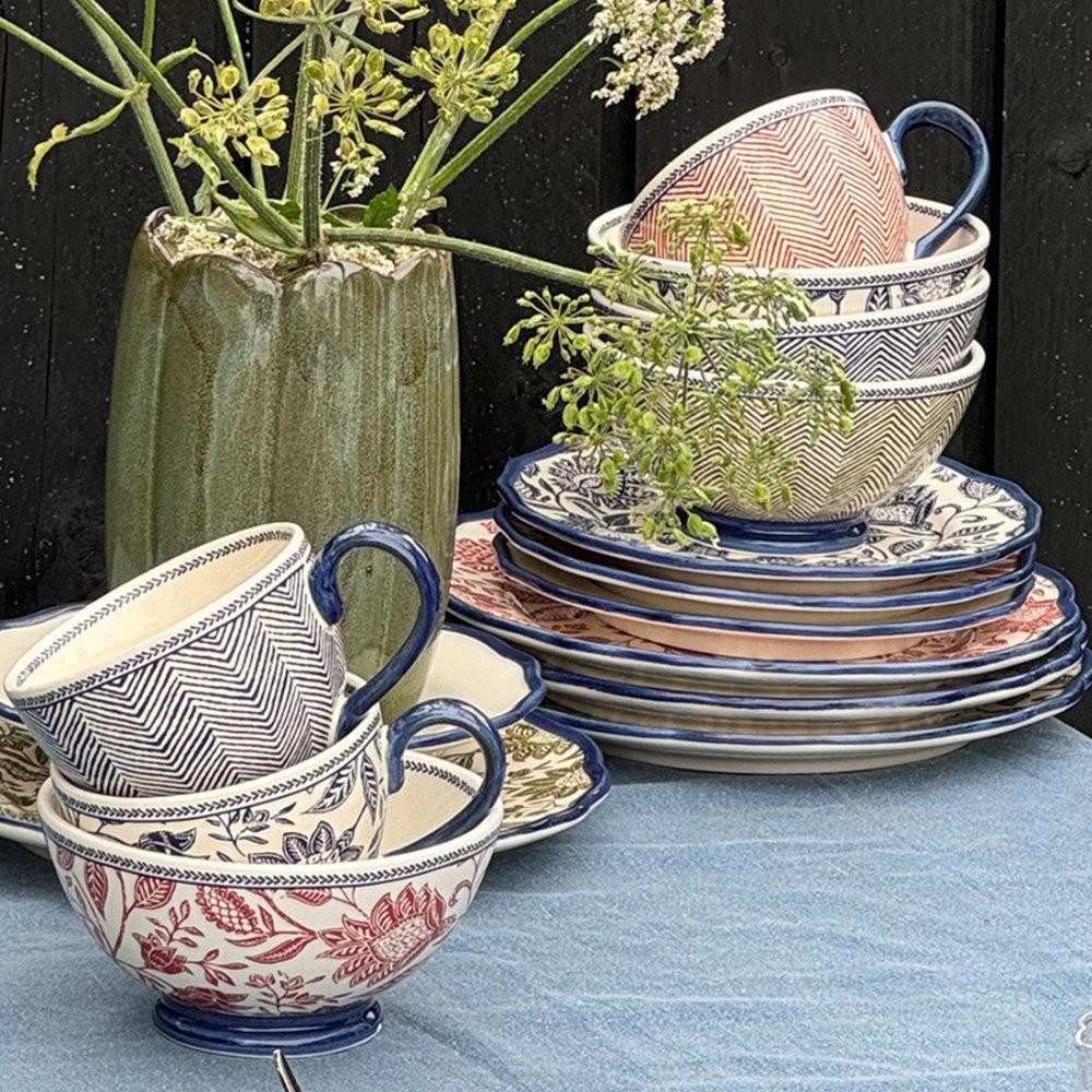 LAURA ASHLEY Geschirr-Set Geschirr-Set Hedingham Blue Sage (12-teilig)