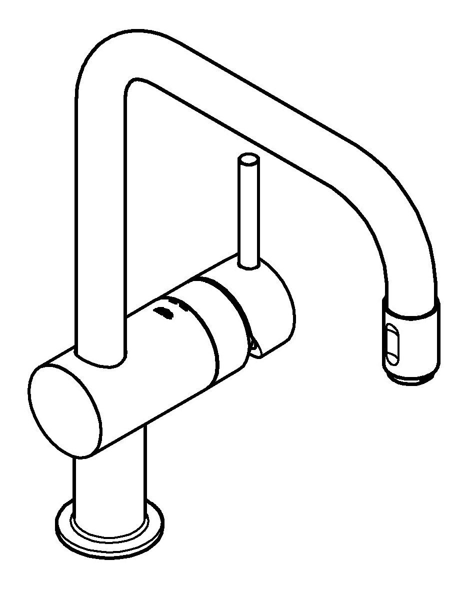Grohe Küchenarmatur Minta Einhand-Spültischbatterie mit ausziehbarem Auslauf U-Auslauf - Chrom
