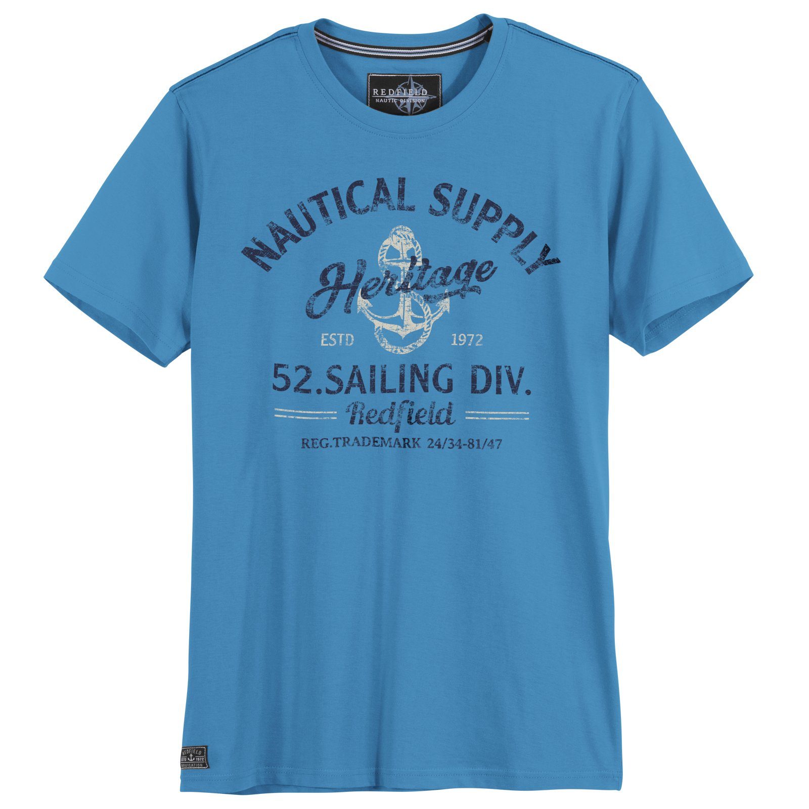 Herren Supply blau T-Shirt Print-Shirt redfield Redfield Größen Große Nautical