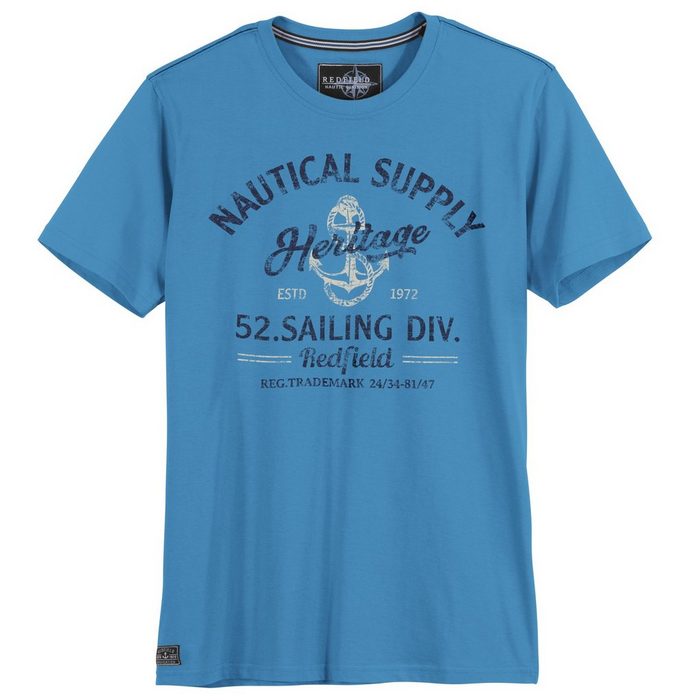 redfield Print-Shirt Große Größen Herren T-Shirt Nautical Supply blau Redfield