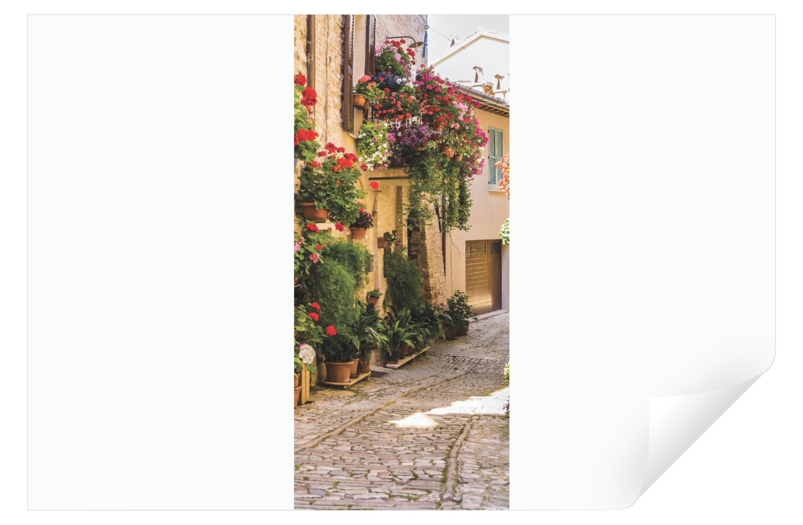 Wallarena Türtapete Selbstklebend Gasse 3D Effekt Türposter Türfolie Tapete Tür 91x211 cm, Glatt, 3D-Optik, Gasse, Türtapete Selbstklebend
