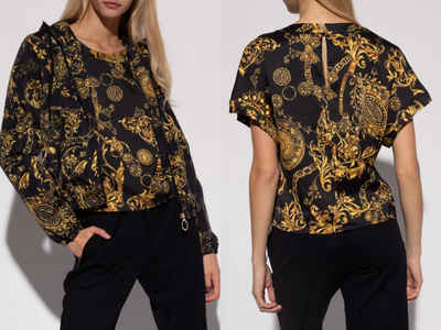 Versace T-Shirt VERSACE JEANS COUTURE PATTERNED Barock Top Bluse Shirt T-shirt Iconic