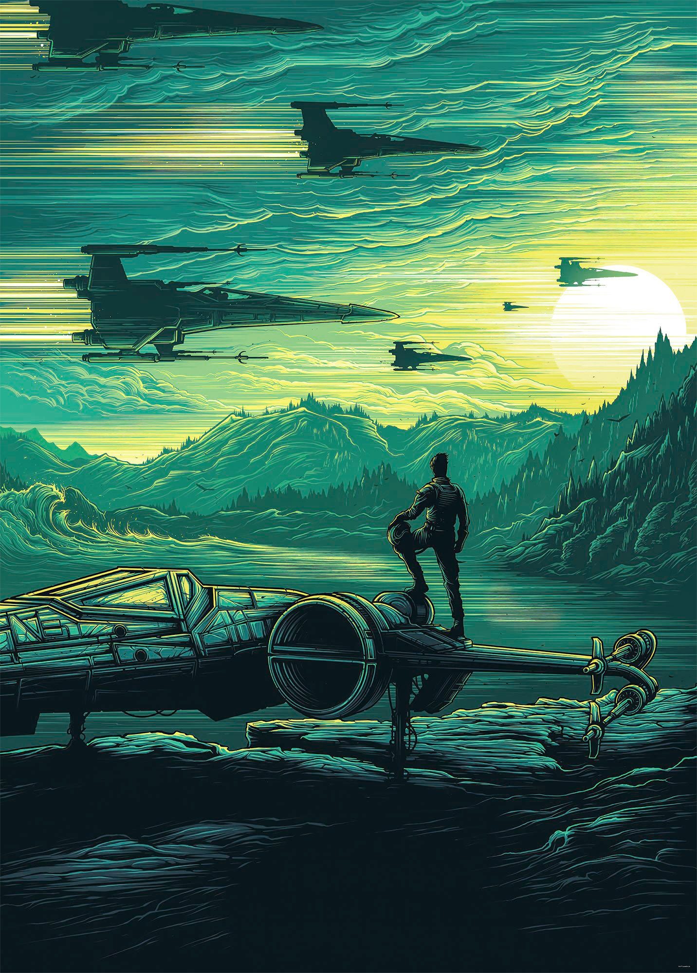 Komar Vliestapete Star Wars X-Wing Assault Takodana, 200x280 cm (Breite x  Höhe)