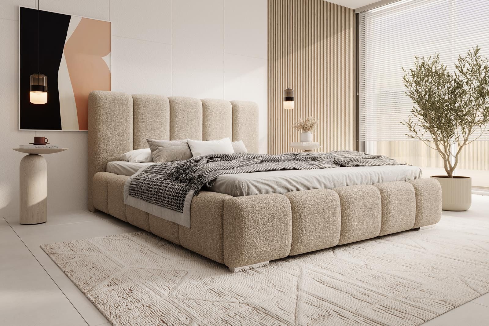 Compleo Polsterbett BUBBLE Boucle, Leistenlattenrost aus günstig online kaufen