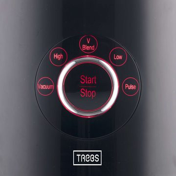TREBS Standmixer 99349, 800 W, Vakuum-Mixer mit 5 Funktionen und 1,5 L Becher, Einzelteile spülmaschinenfest