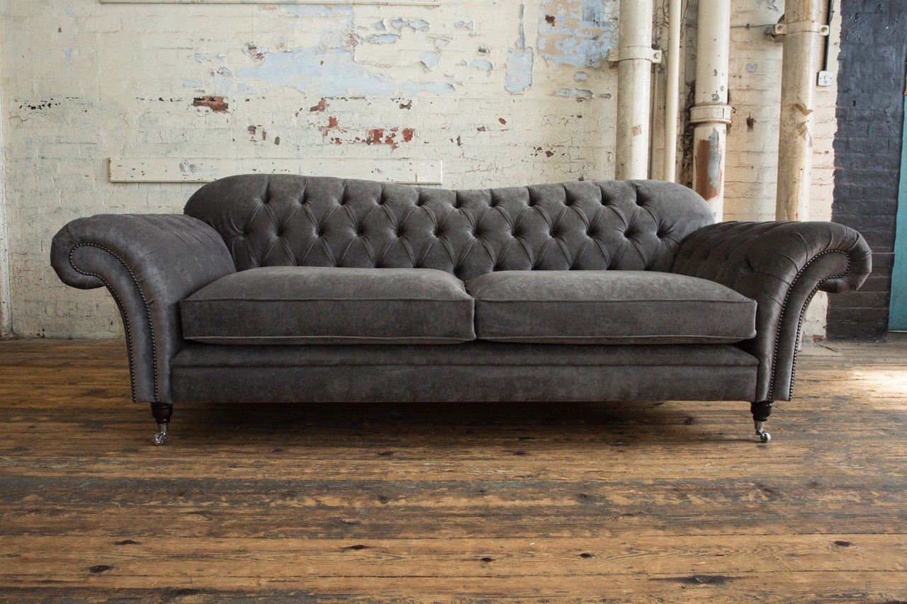 JVmoebel Chesterfield-Sofa, Chesterfield 4 Sitzer Sofa Design Sofa Couch 240 cm