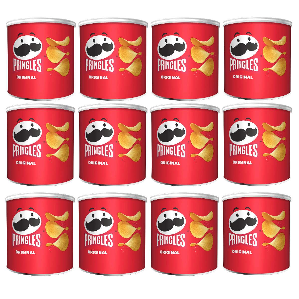 Pringles Knabberei, Pringles Original gesalzene Stapelchips würzig 70g 12er Pack