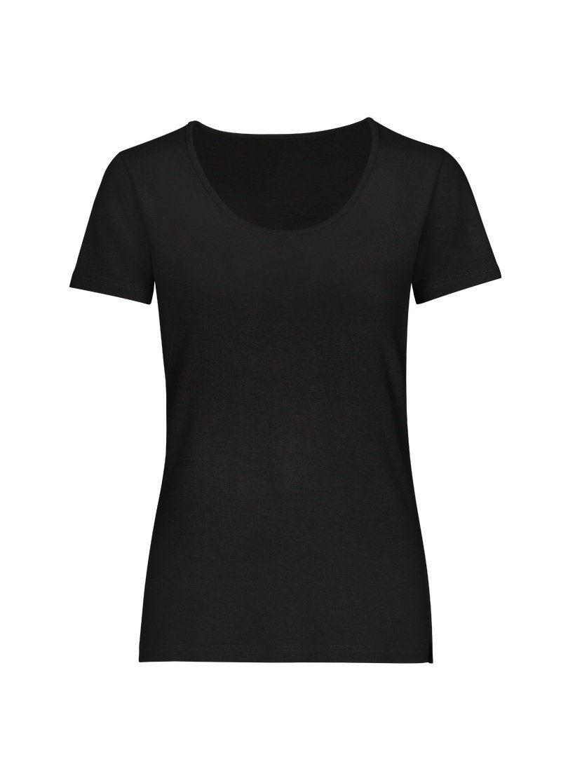 Trigema TRIGEMA Viskose schwarz aus T-Shirt Rundhalsshirt