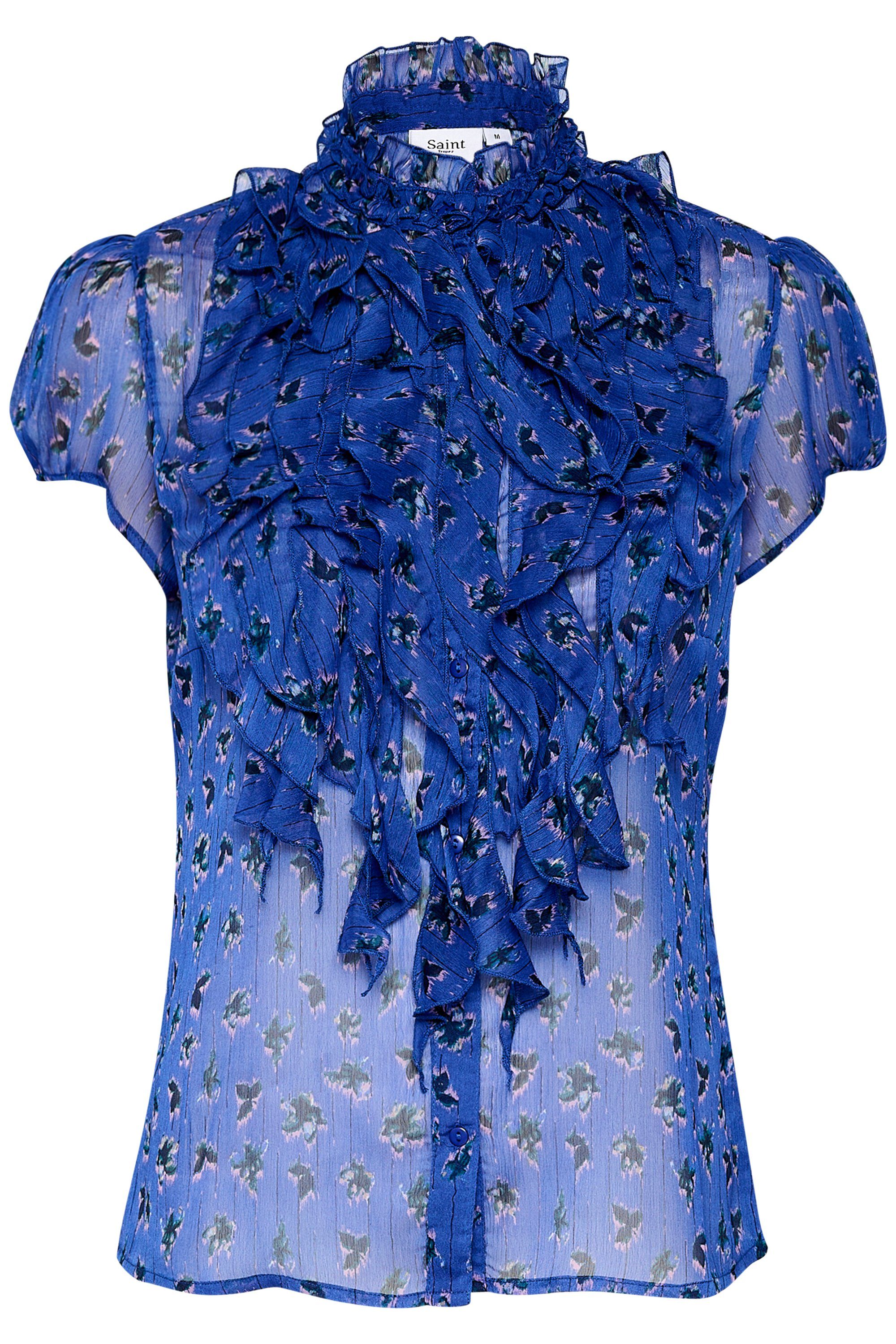 Saint Tropez Kurzarmhemd Langarm - Hemd LiljaSZ Sodalite Blue Flower Stripes