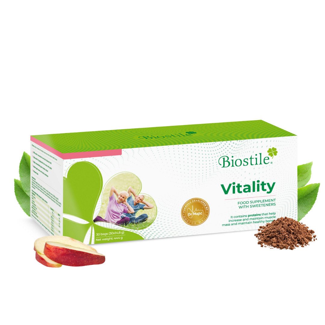 Biostile Protein Pulver mit Stevia für Muskeln und Knochenerhalt - Beutel, 444 g, Mit Inulin, Cremiger Geschmack, 444 g