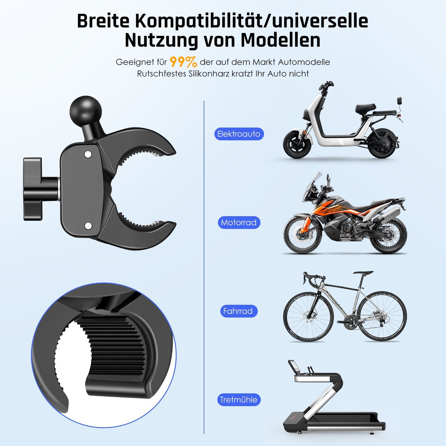 (bis Zoll, Fahrrad 360° Handyhalterung LETGOSPT 7,00 Handy-Halterung, Drehbar Smartphone-Halterung) Motorrad Smartphone Universal für