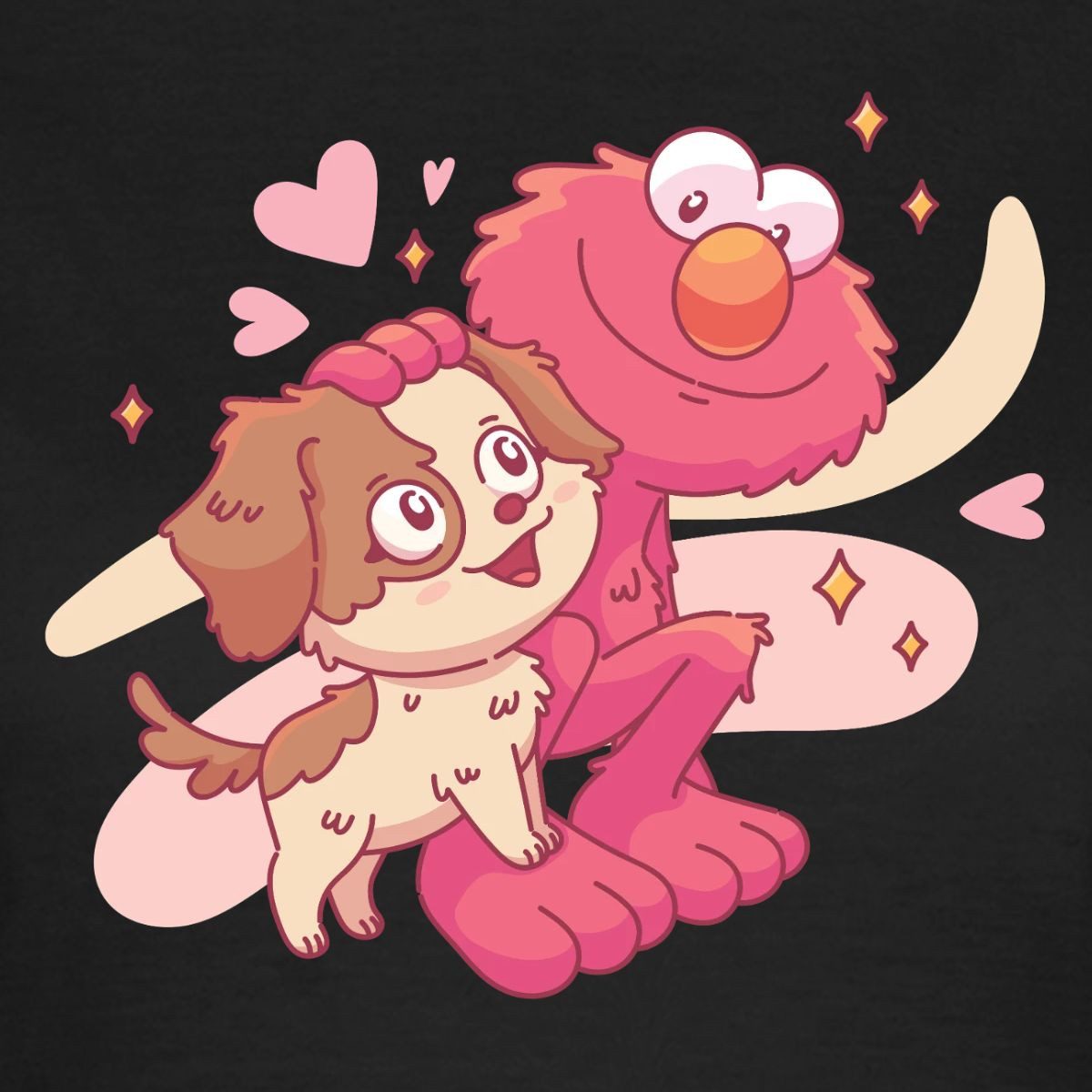 Spreadshirt T-Shirt Sesamstraße Tango Und Elmo Zusammen Frauen T-Shirt (1-tlg) Slim Fit, fällt klein aus