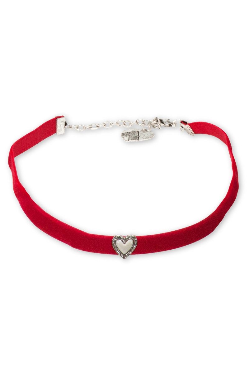 Alpenflüstern Kette mit Anhänger Kropfband - STRASS-HERZ -
