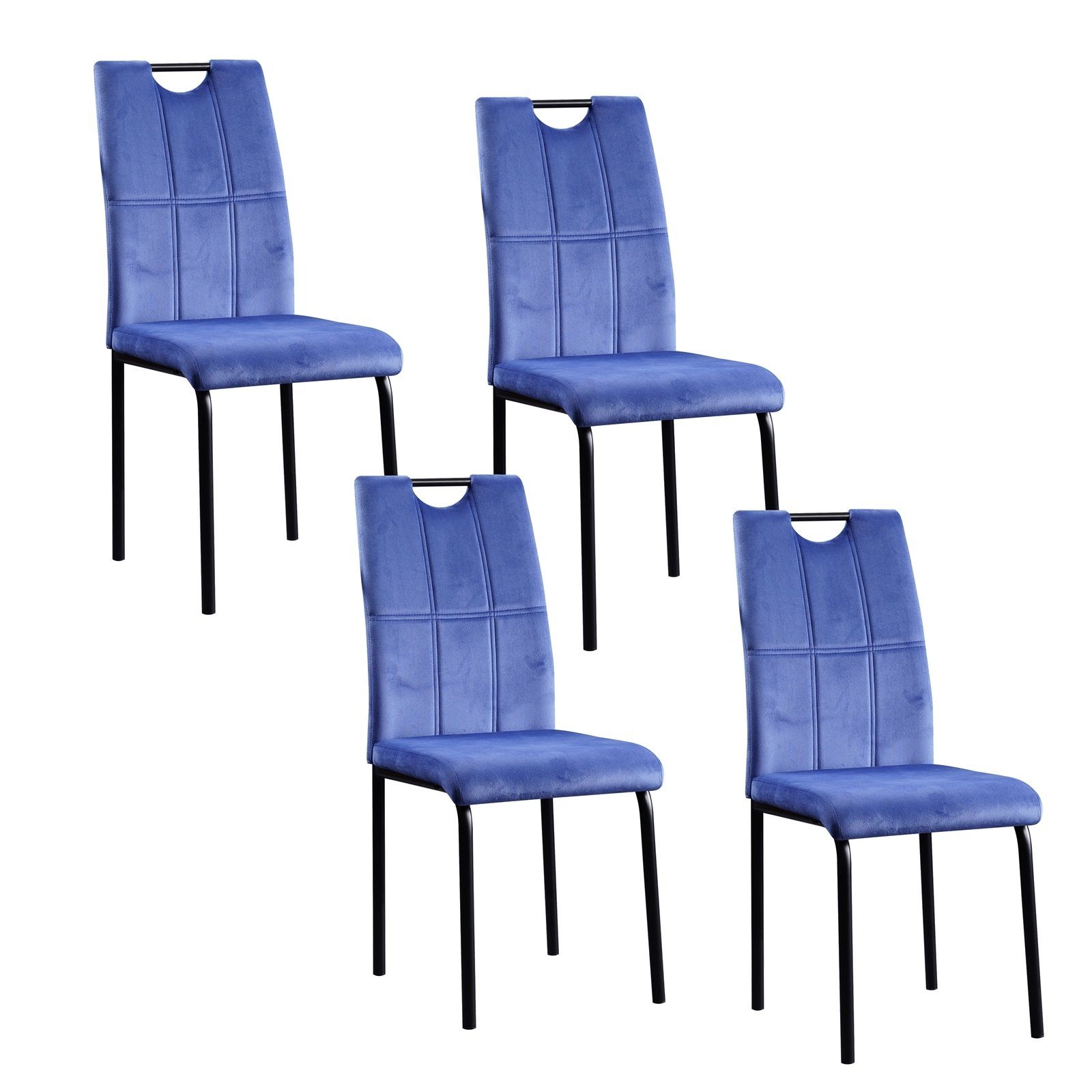 HTI-Living Esszimmerstuhl Stuhl Denton Velvet Blau (Set, 4 St), Esszimmerst günstig online kaufen
