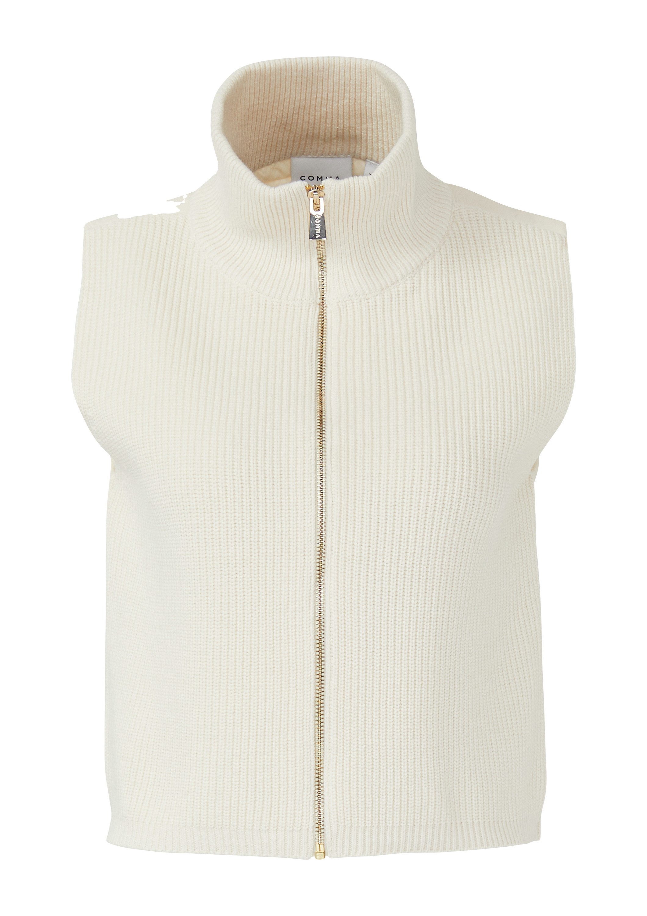 comma Funktionsweste Strickjacke Verkürzte Strick-Weste aus Fabricmix günstig online kaufen