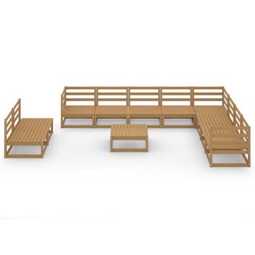 vidaXL Gartenlounge-Set 11-tlg. Garten-Lounge-Set Honigbraun Massivholz Kiefer, (1-tlg)