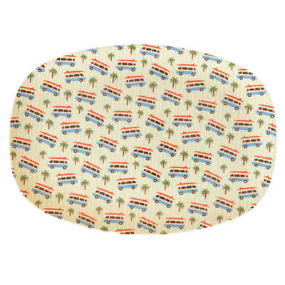 rice Tablett Rice Rechteckiger Teller aus Melamin mit Wohnmobil Print, Melamin, (1-tlg)