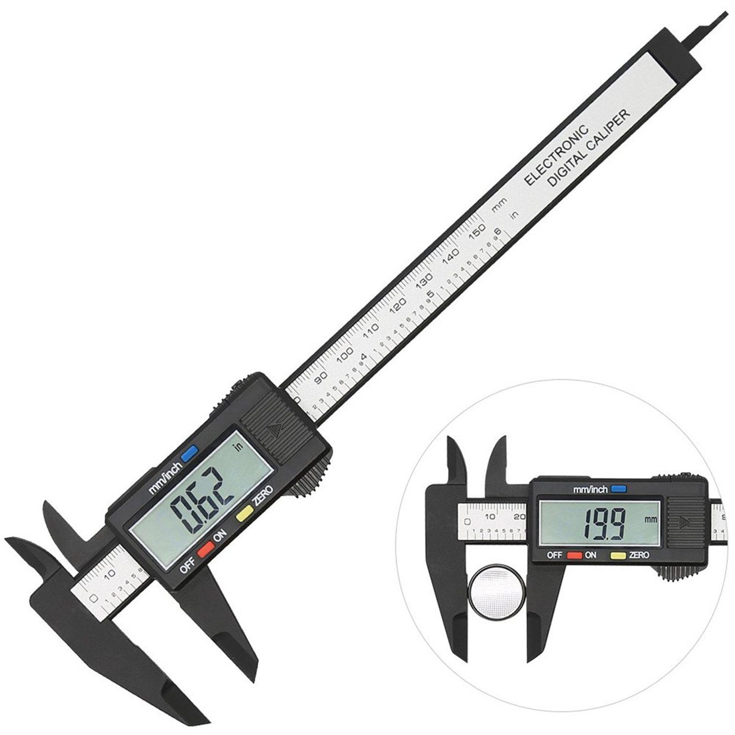Messschieber Digitaler 0-150mm Schieblehre Messlehre mit LCD Display Batterie