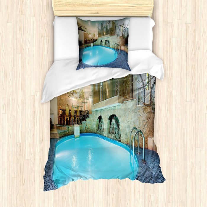Bettwäsche Milbensicher Allergiker geeignet mit Kissenbezug Abakuhaus Microfaser Schwimmbad Spa Resort Relaxing