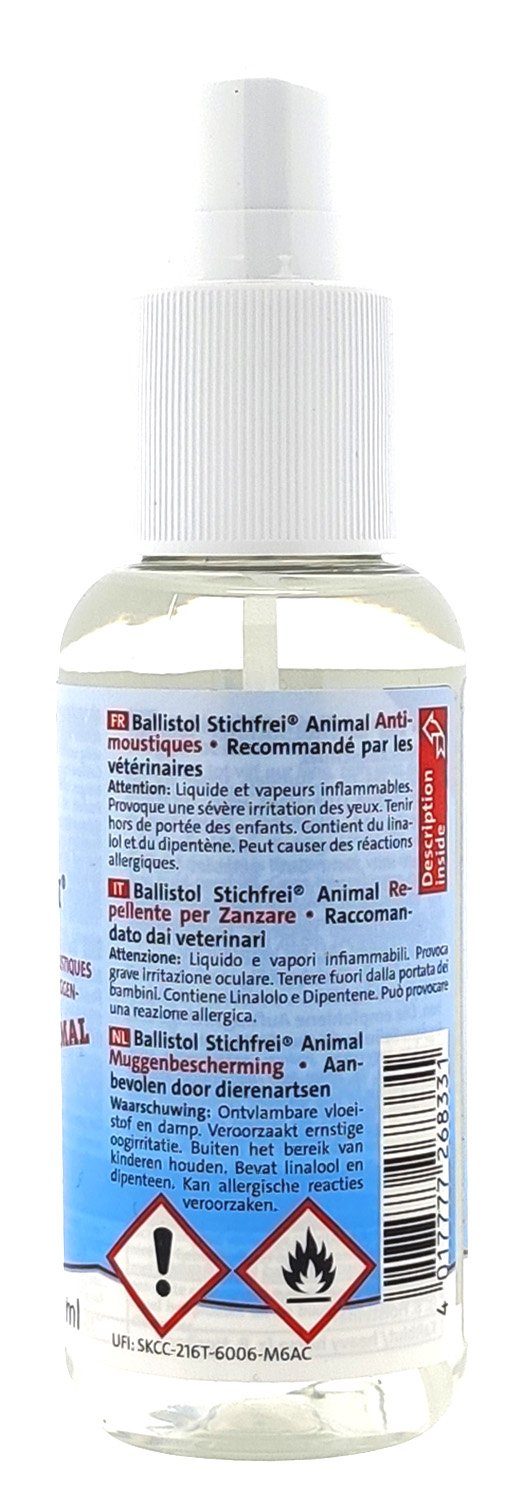 Ballistol Fixierpflaster Stichfrei Animal Mückenschutz Pumpspray 100ml für Tiere (Flasche, 1-St., Ballistol Stichfrei) Antiinsekten Insektenschutz Mückenschutz