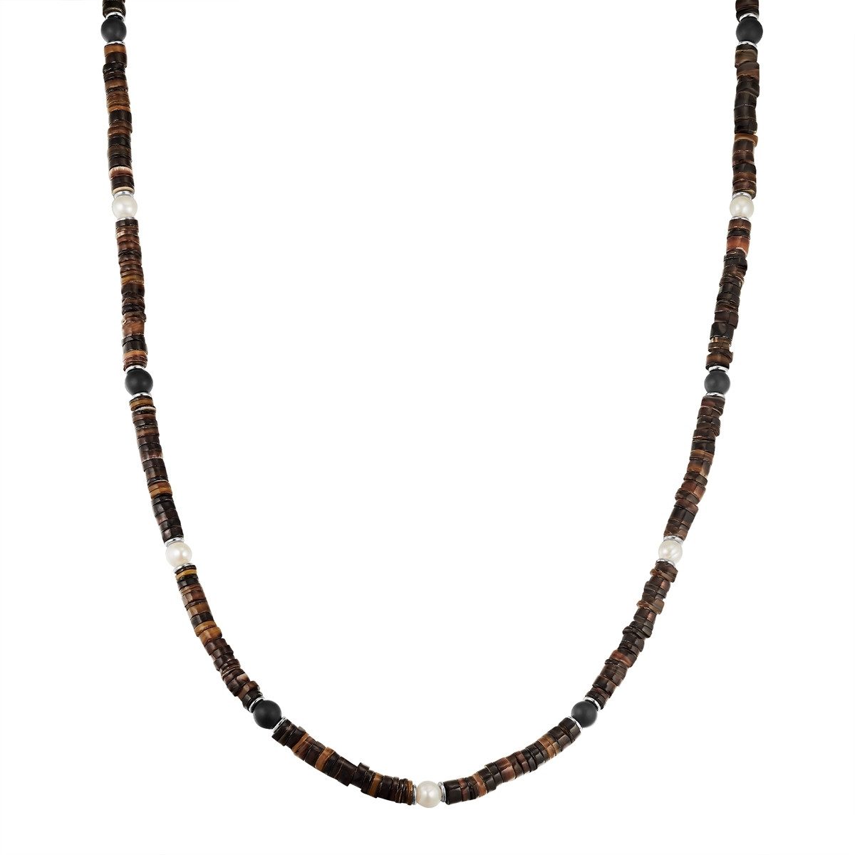 True Rebels Perlenkette braun, mit Achat