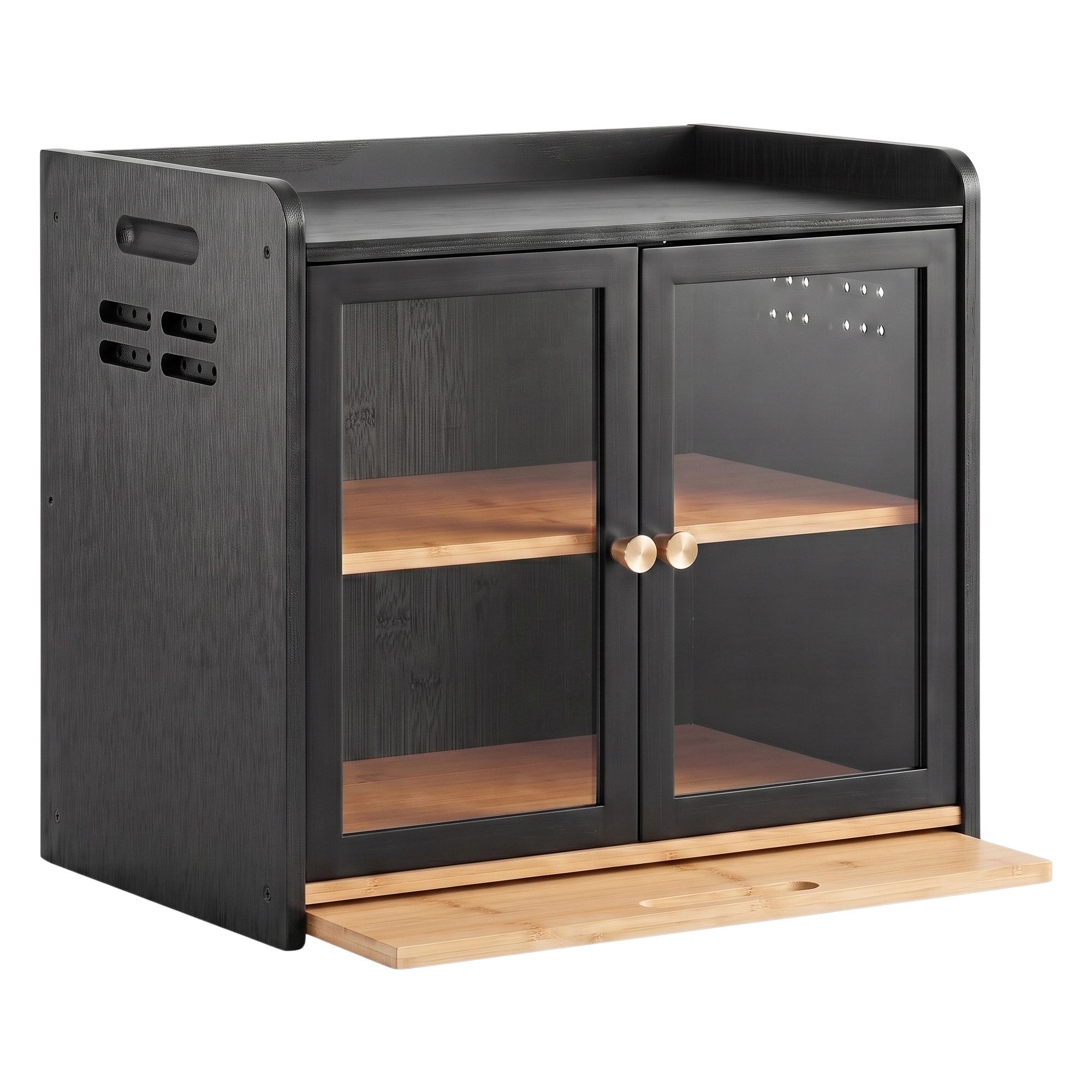 AdelDream Brotkasten AdelDream Bambus Küchen Organizer mit Brotschrank, Schneidebrett