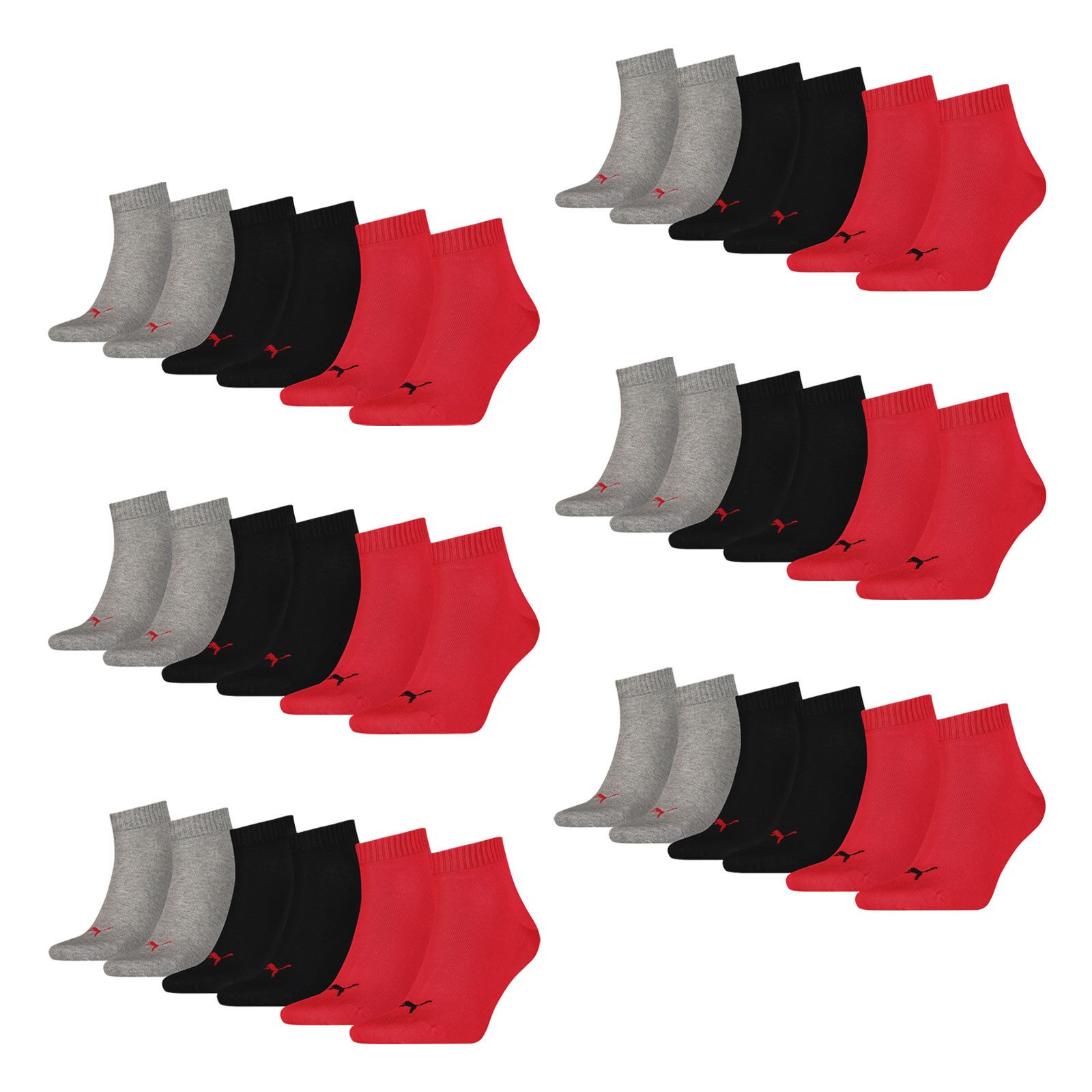 PUMA Freizeitsocken Quarter Socken (18-Paar) mit Cat-Logo und PUMA