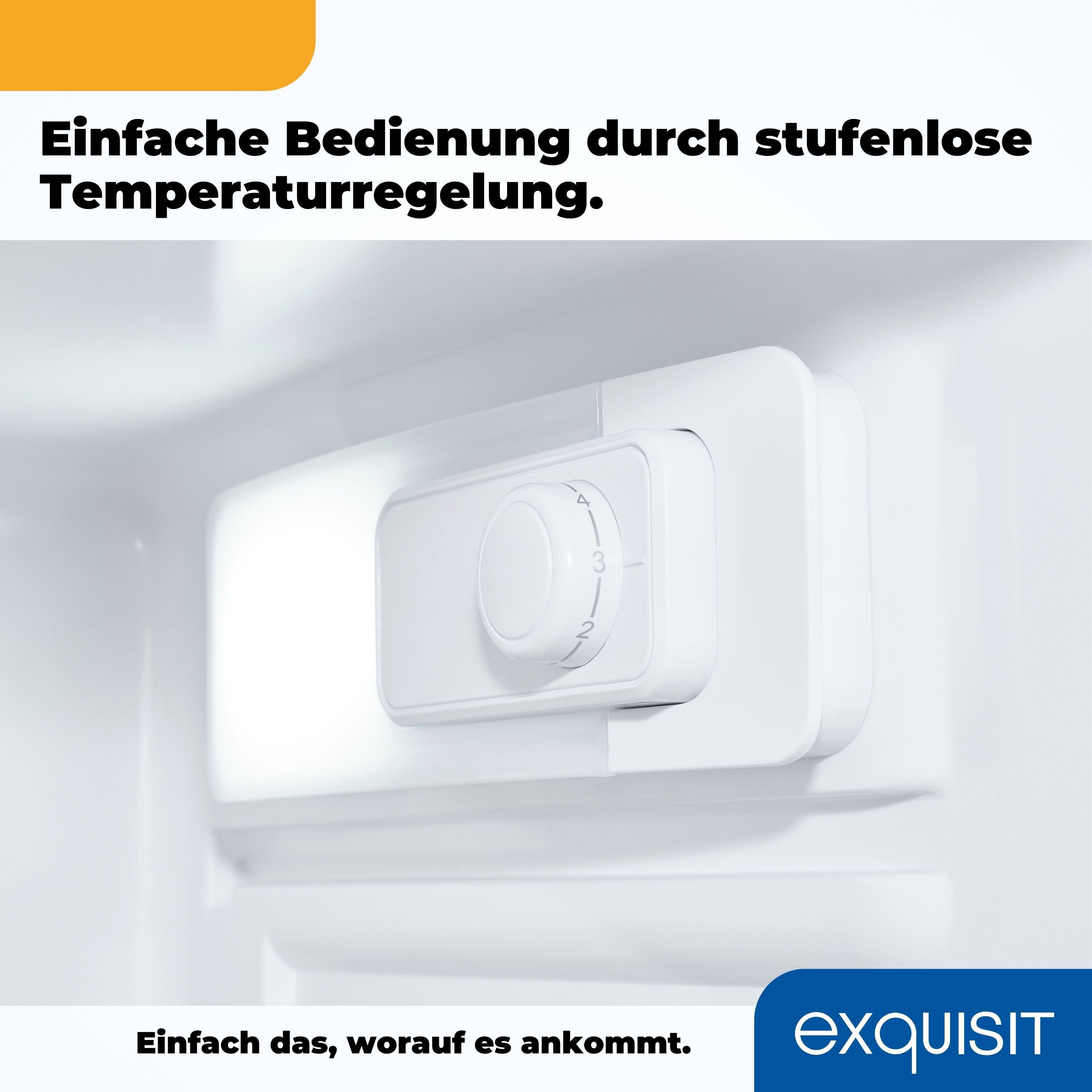 exquisit Einbaukühlschrank EKS131-V-040E, 88 cm hoch, 54 cm breit, Schlepptür-Montage: Gerätetür wird mit der Schranktür mitgeschleppt – Bild 5 von 5