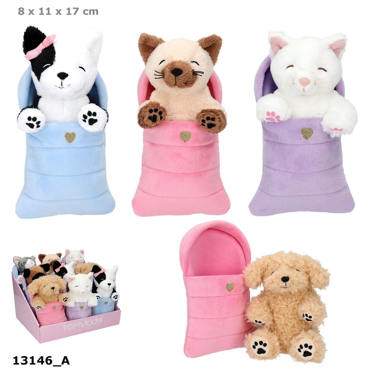 Depesche Spiel TOPModel Plüsch Hund & Katze – 1 von 6 Designs zufällig