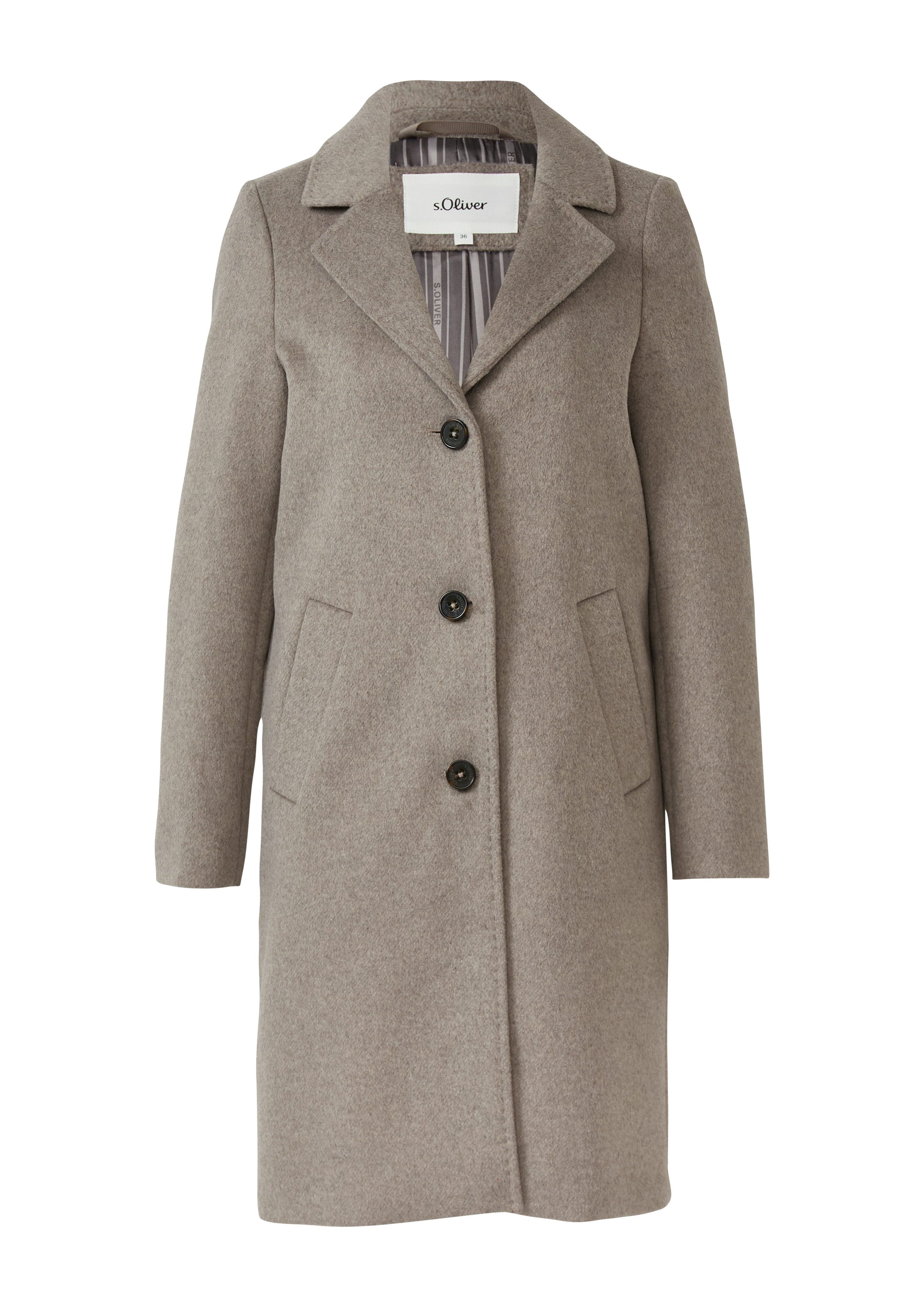 s.Oliver Langmantel mit Reverskragen und Wolle