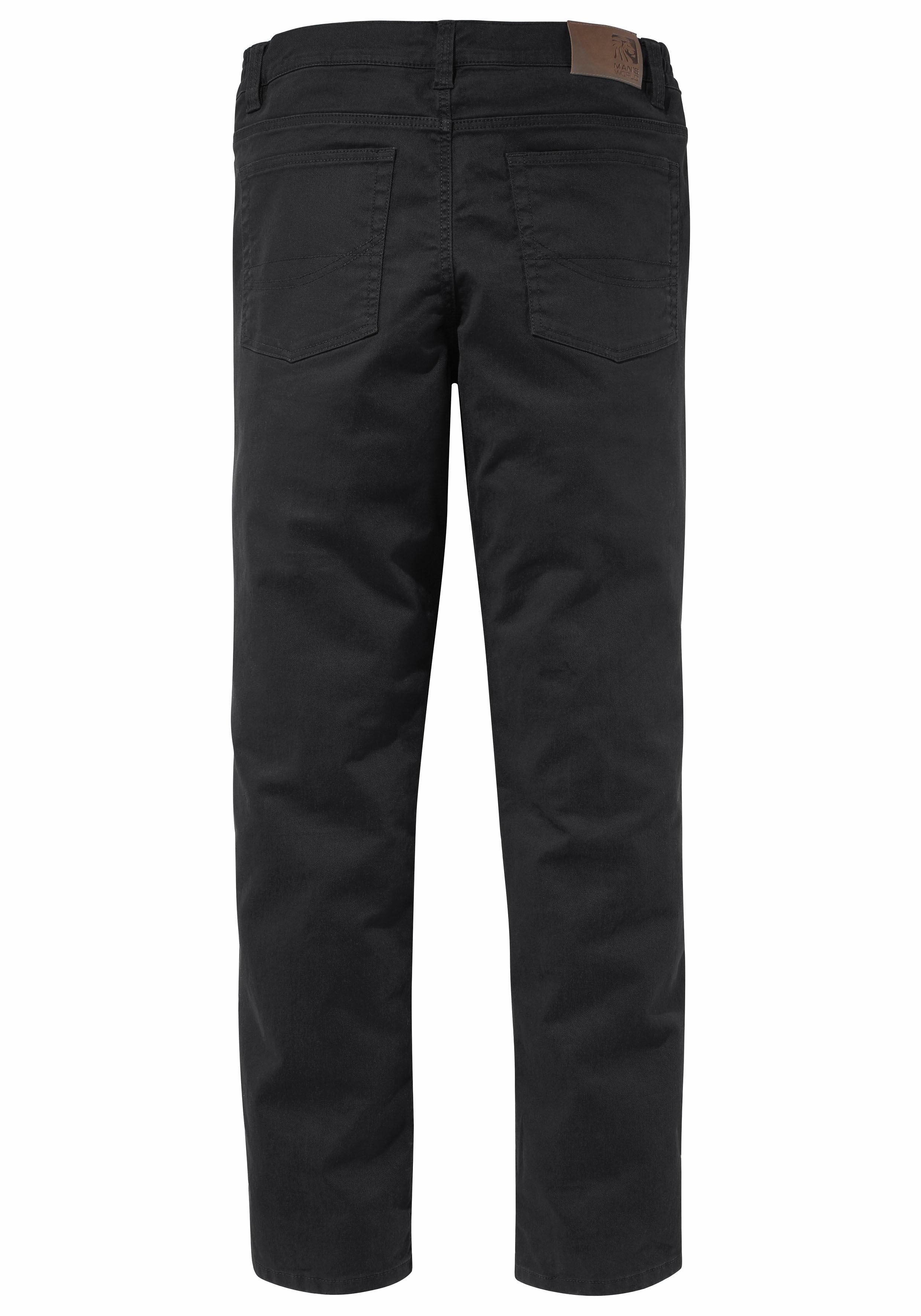 Man's World Dehnbund-Hose Stretch - schwarz Gummizug seitlichem mit bequem