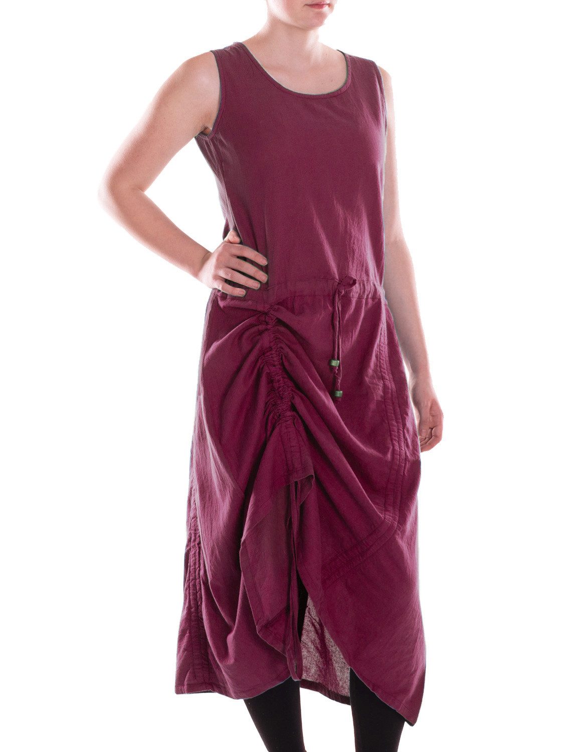 Vishes Midikleid Damen Wadenlang Kleid Baumwolle günstig online kaufen