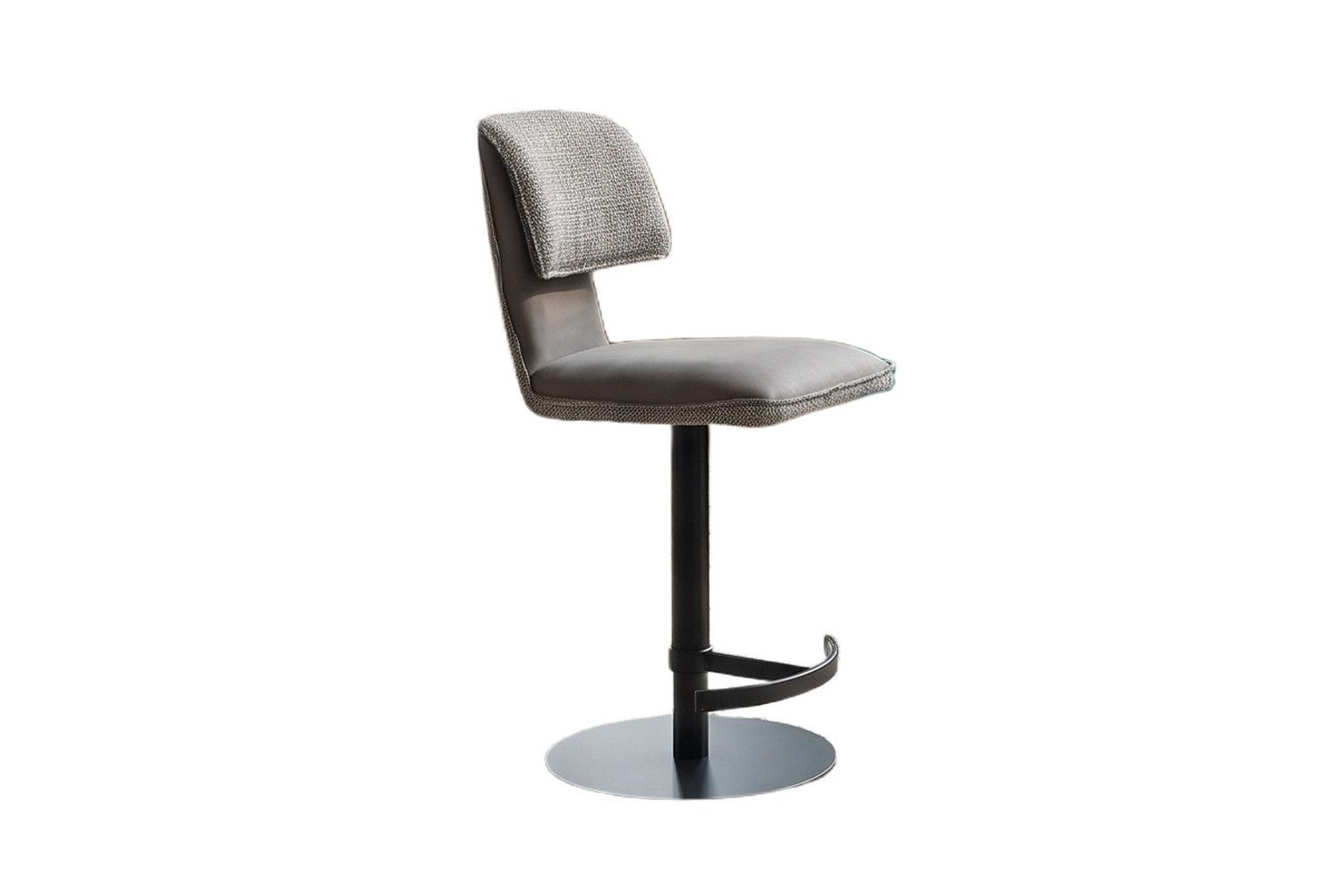 KAWOLA Barhocker LILIANA Barhocker 360° drehbar, Auto-Return-Funktion (1 St), Höhenverstellbar, Bouclé-Optik, flexible Rückenlehne, Stahlgestell