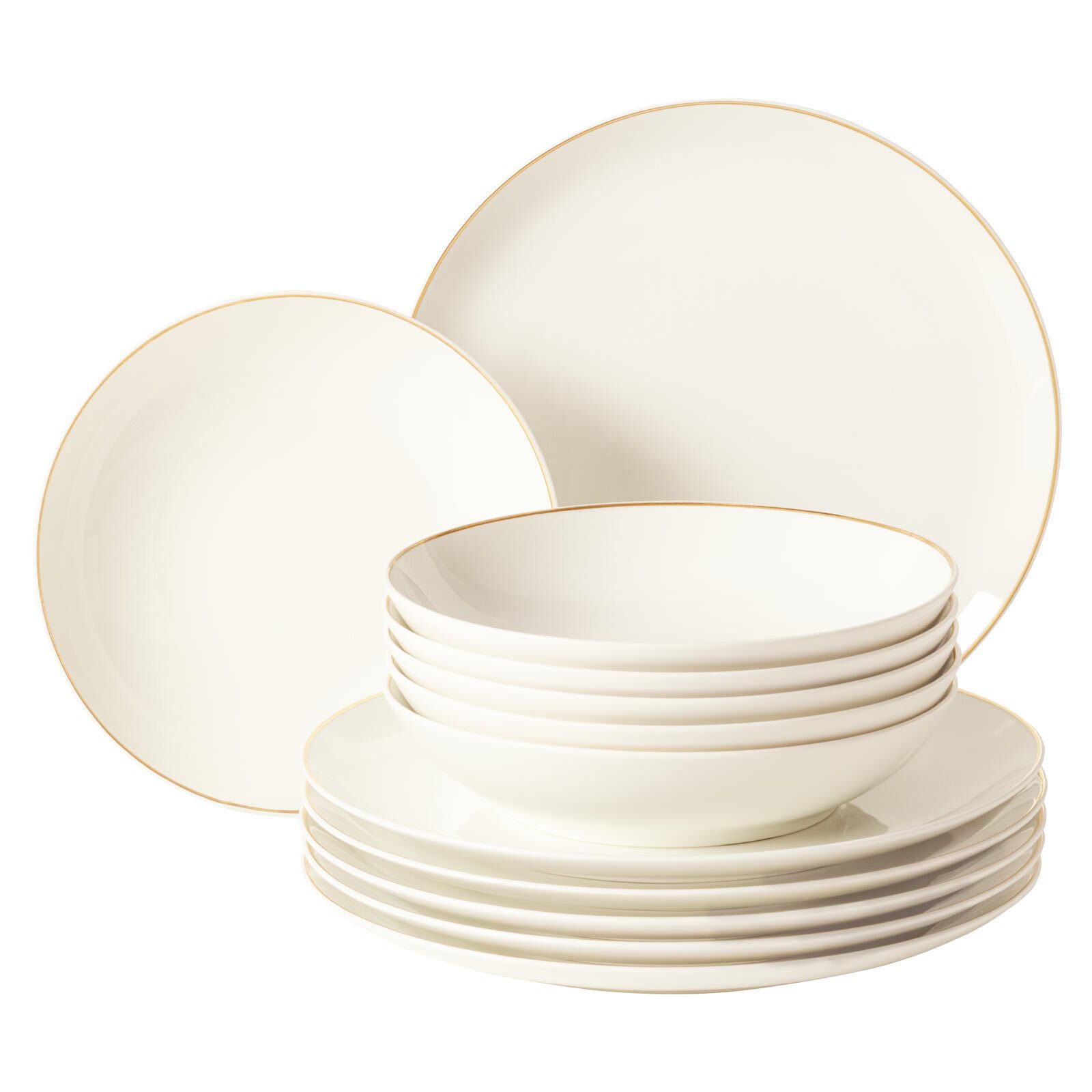 Seltmann Weiden Tafelservice Savona Goldlinie Tafelservice 12-tlg. (12-tlg), 6 Personen, Porzellan
