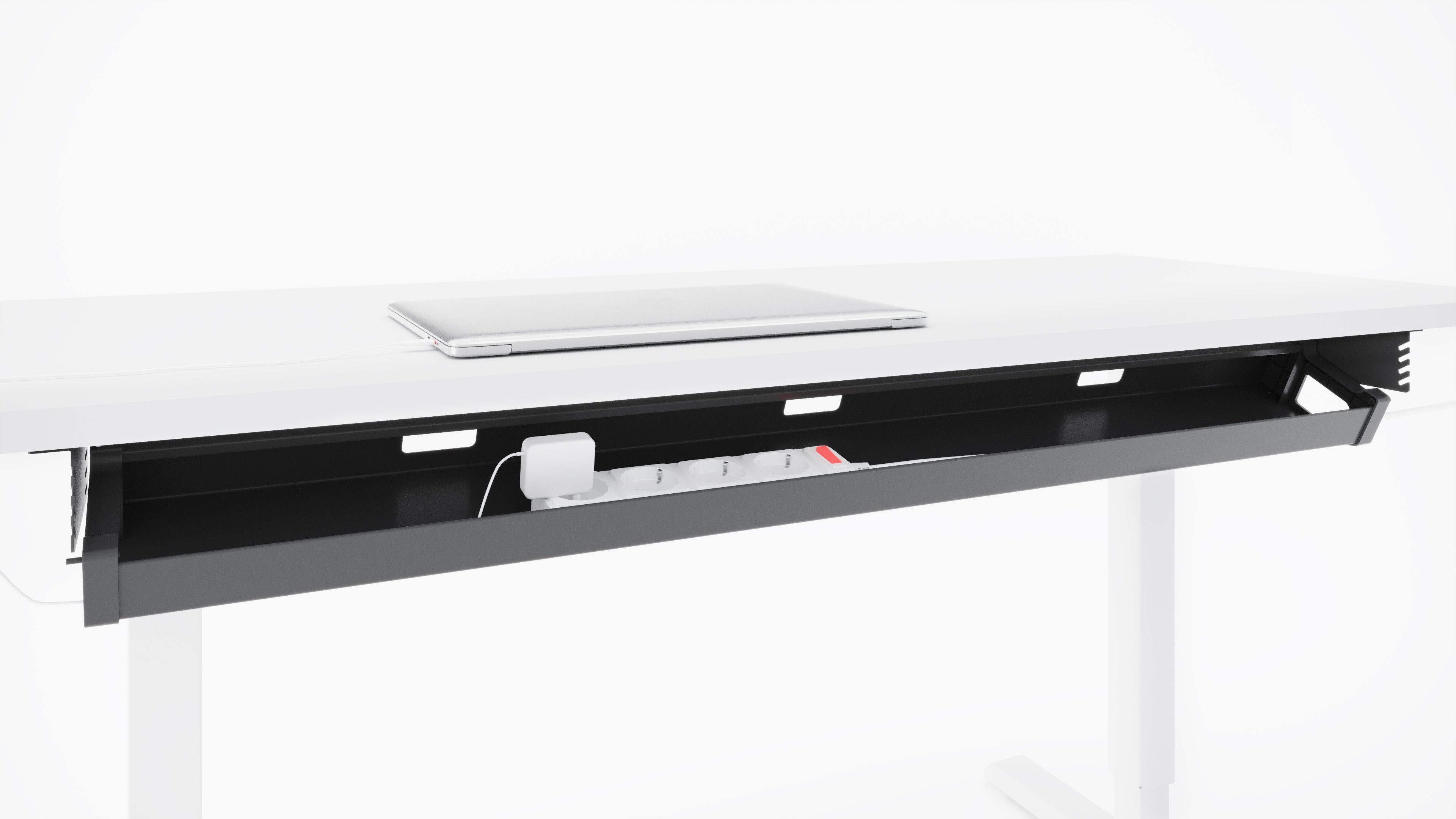 Actiforce Kabelkanal Kabelwanne Abklappbar 1200mm (Kabelwanne für Schreibtische 120cm, Kabelmanagement, abklappbar, zusätzlicher Stauraum für Kabel), zur Befestigung unterhalb der Arbeitsplatte